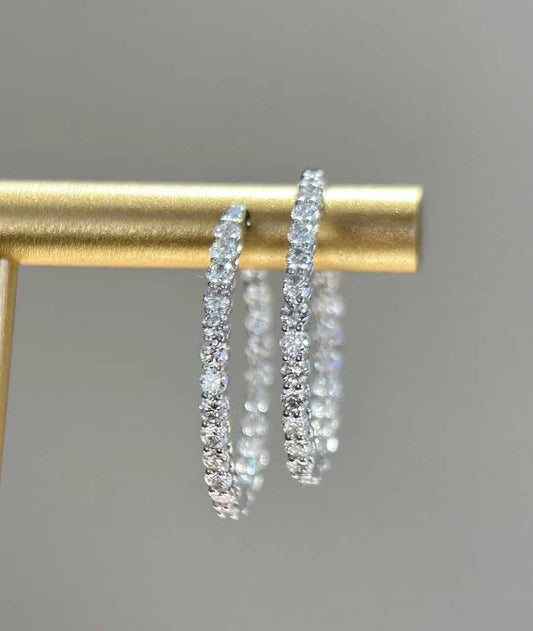 Eterna Natural Diamond Hoop 18K White Gold 21mm