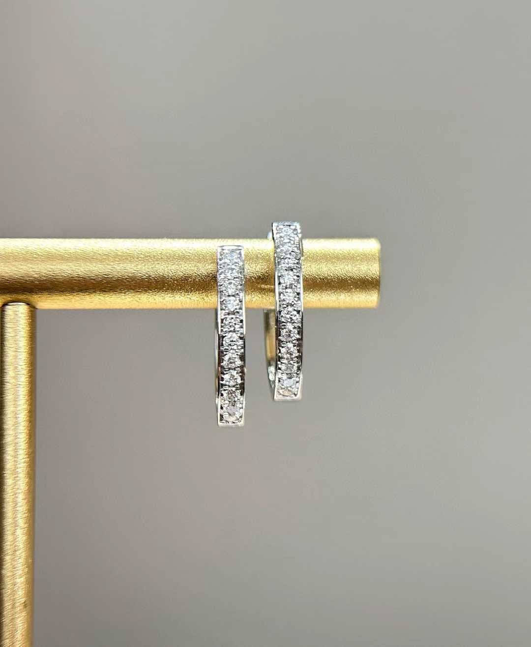 15 mm Classic Natural Diamond Hoop in Platinum 0.23 carats