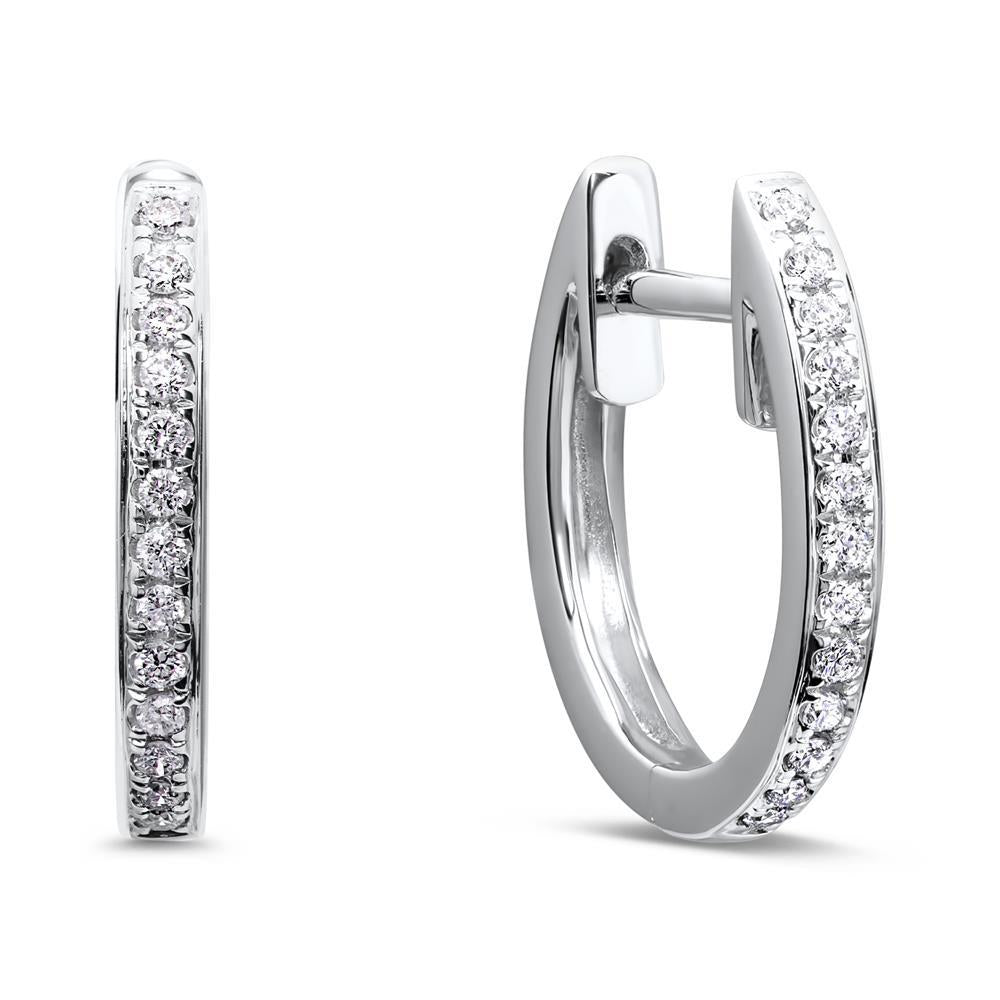 15 mm Classic Natural Diamond Hoop in Platinum 0.23 carats