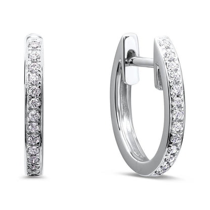 15 mm Classic Natural Diamond Hoop in Platinum 0.23 carats