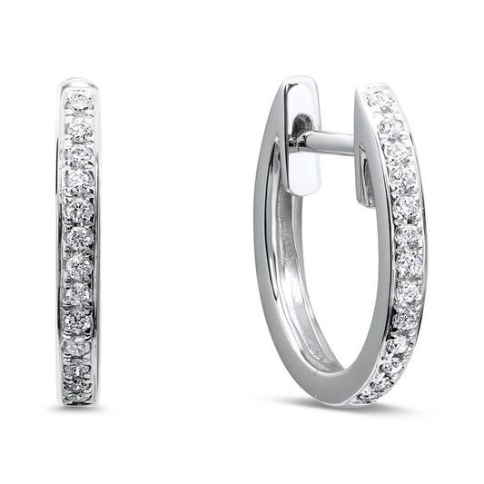15 mm Classic Natural Diamond Hoop in Platinum 0.23 carats
