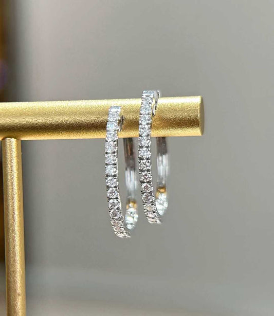 Eterna Natural Diamond Hoop in Platinum 20mm