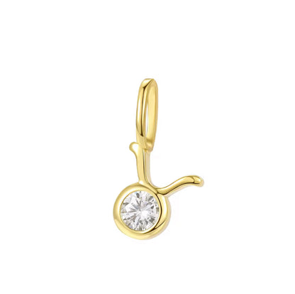 14K Gold Zodiac Birthstone Pendant with Natural Diamonds and Gemstones