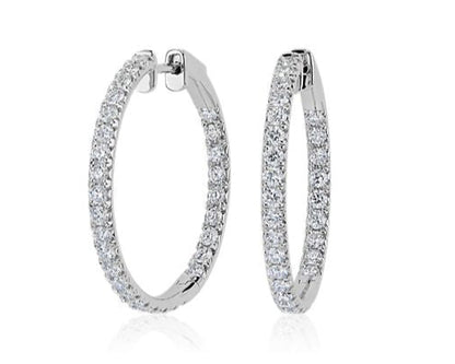 Eterna Natural Diamond Hoop 18K White Gold 21mm