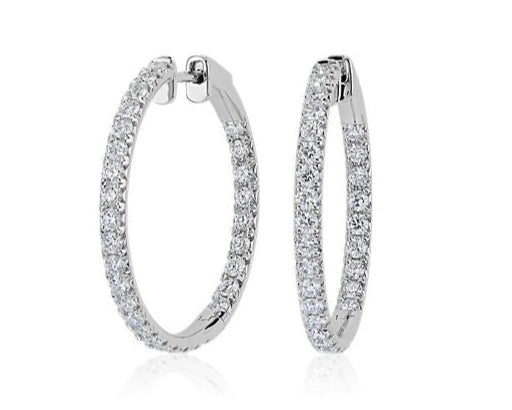 Eterna Natural Diamond Hoop 18K White Gold 21mm